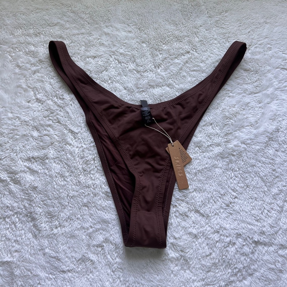 Skims Recycled Swim Micro Tanga Bikini Bottom Cocoa Brown SW-TAN-0147 Womens 3X
